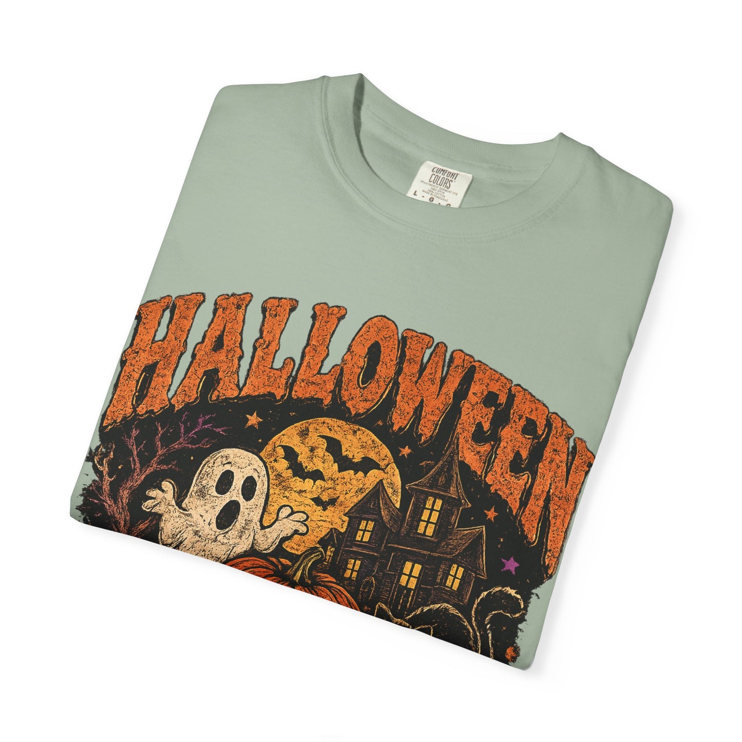 Halloween Is Cool T-Shirt — Vintage Pumpkin, Ghost & Black Cat Halloween Tee
