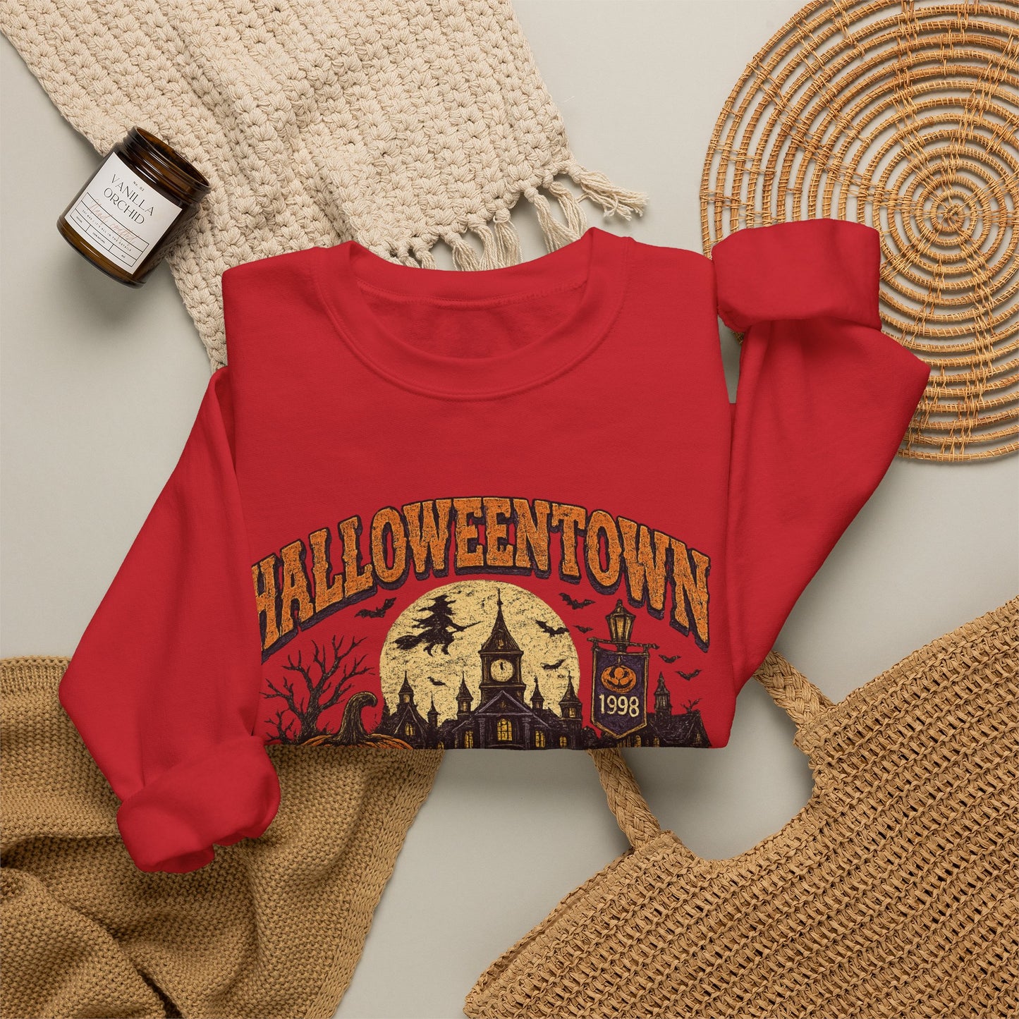 HalloweenTown University Sweatshirt — Retro Pumpkin & Ghost Crewneck