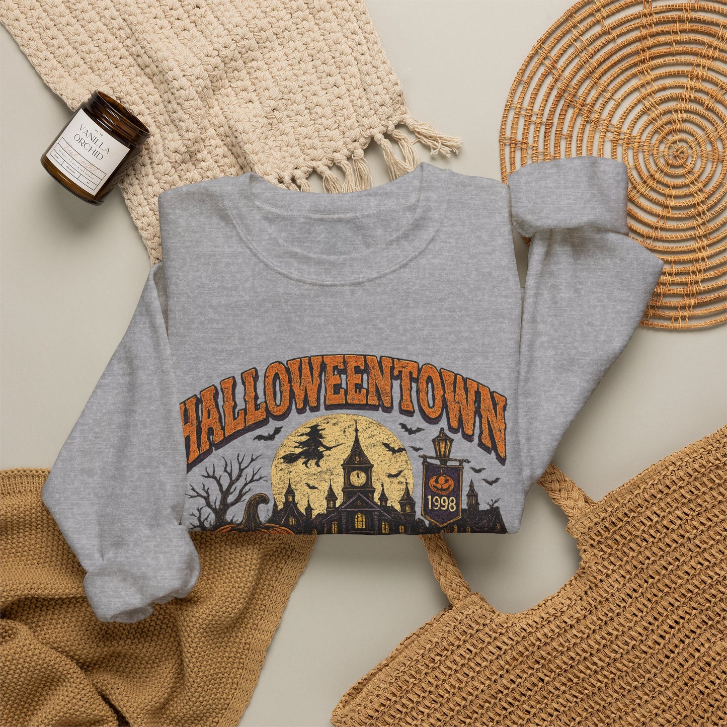 HalloweenTown University Sweatshirt — Retro Pumpkin & Ghost Crewneck