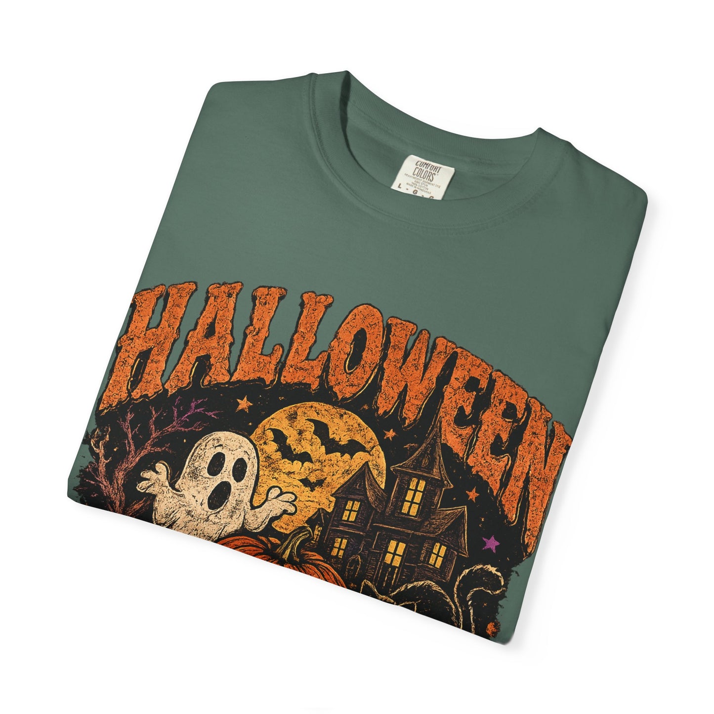 Halloween Is Cool T-Shirt — Vintage Pumpkin, Ghost & Black Cat Halloween Tee