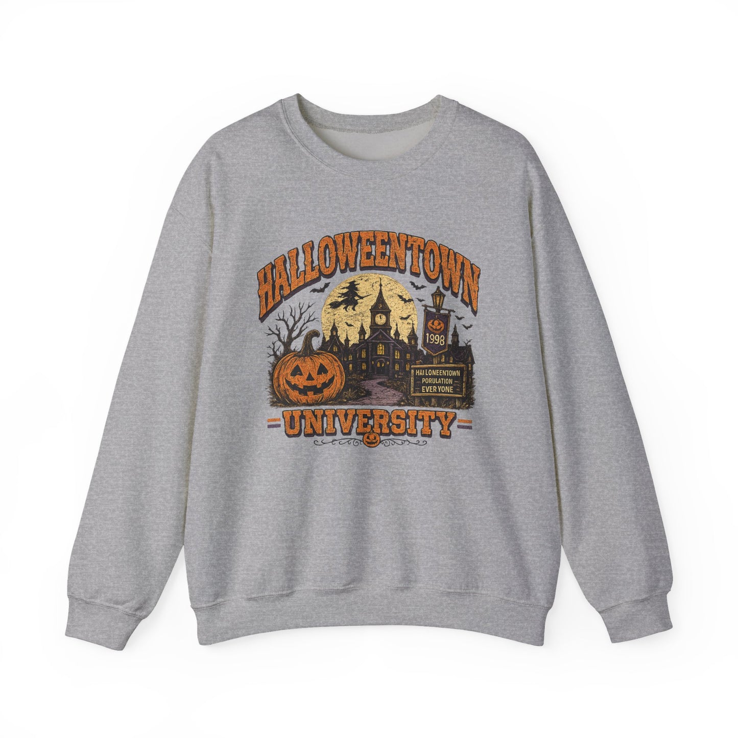 HalloweenTown University Sweatshirt — Retro Pumpkin & Ghost Crewneck