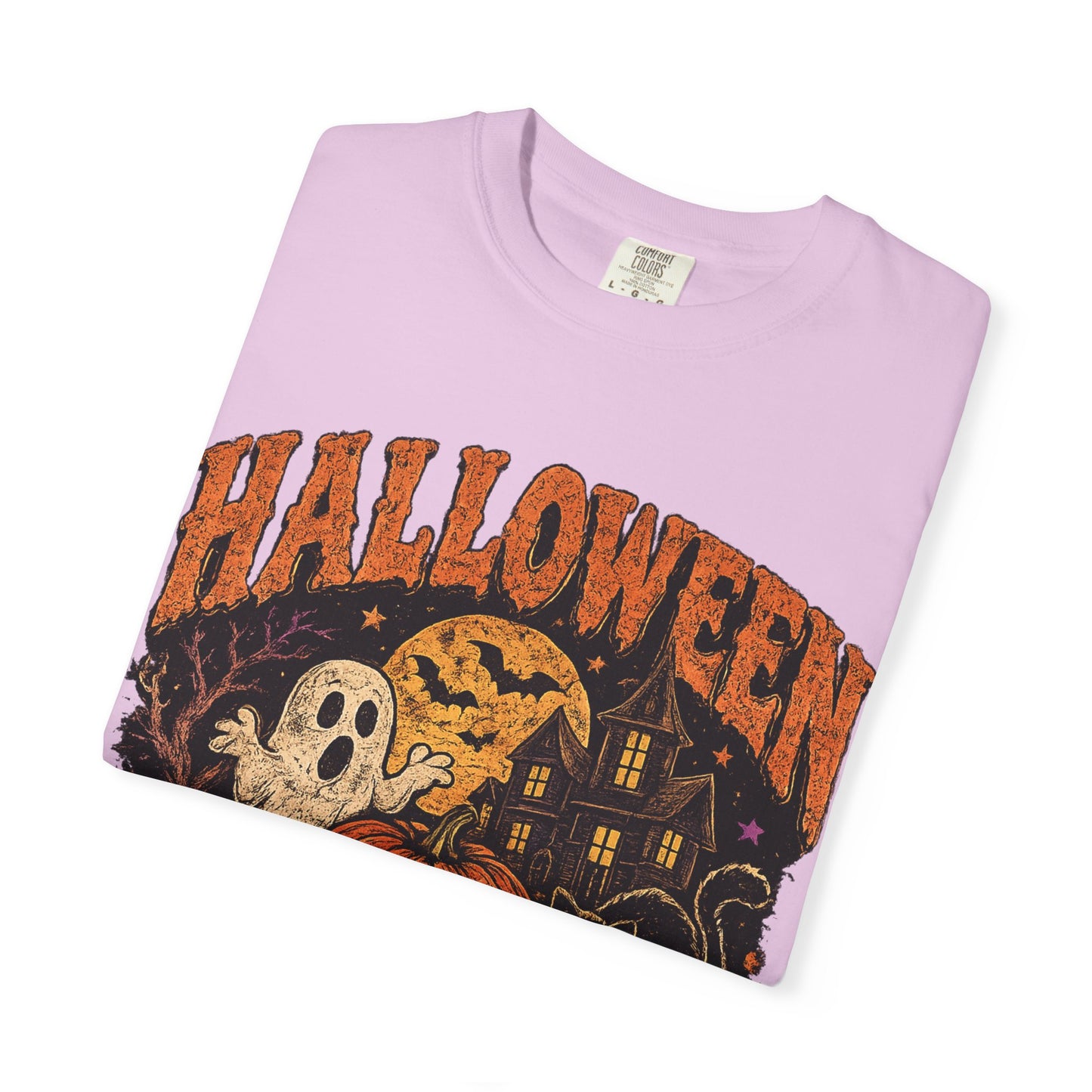 Halloween Is Cool T-Shirt — Vintage Pumpkin, Ghost & Black Cat Halloween Tee