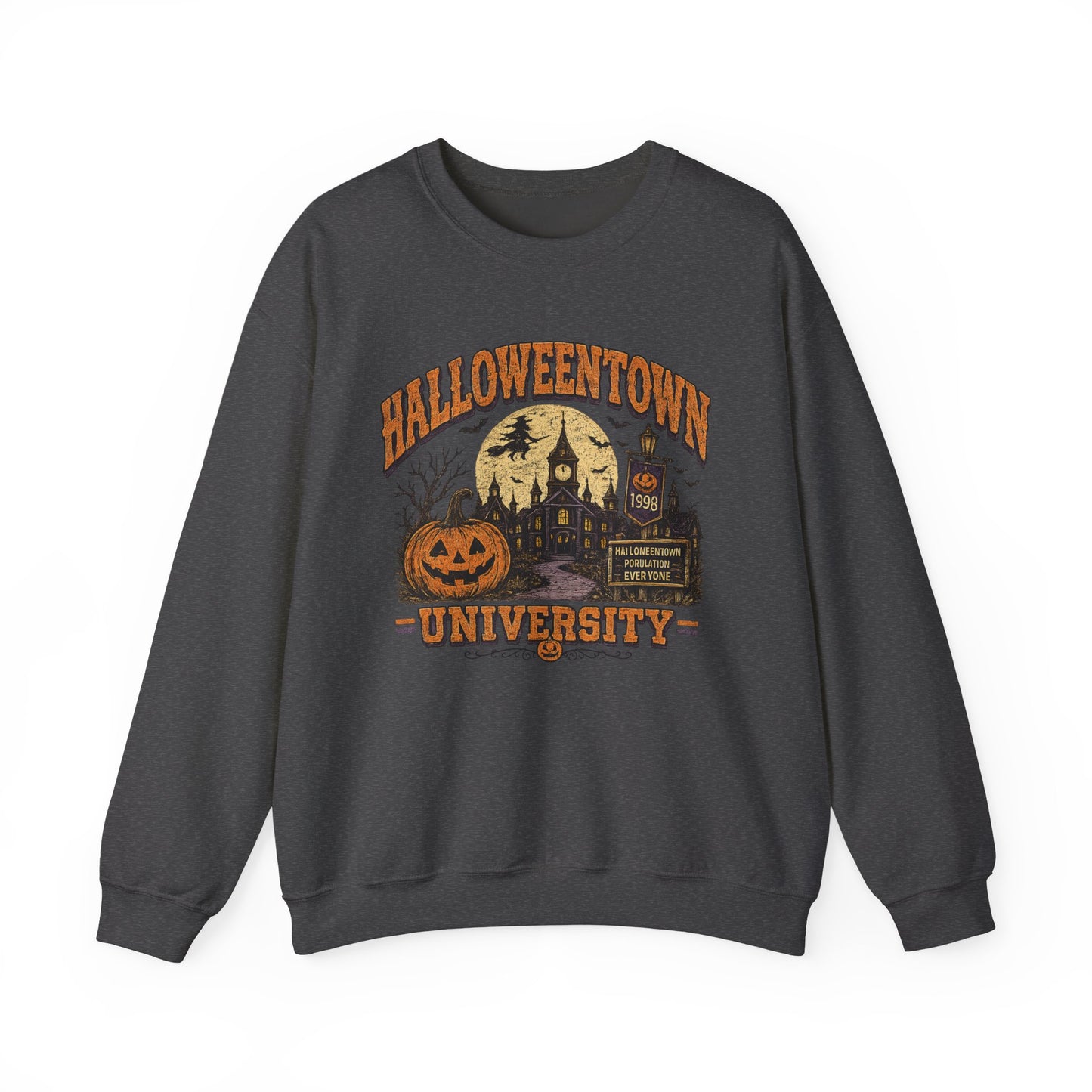 HalloweenTown University Sweatshirt — Retro Pumpkin & Ghost Crewneck