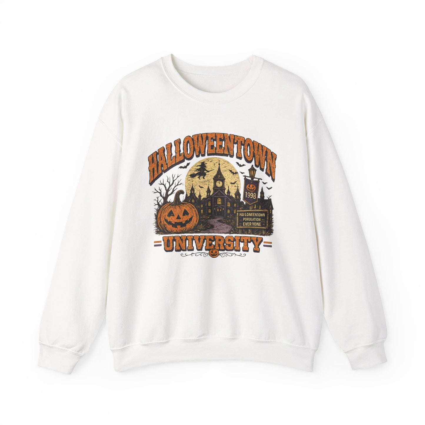 HalloweenTown University Sweatshirt — Retro Pumpkin & Ghost Crewneck
