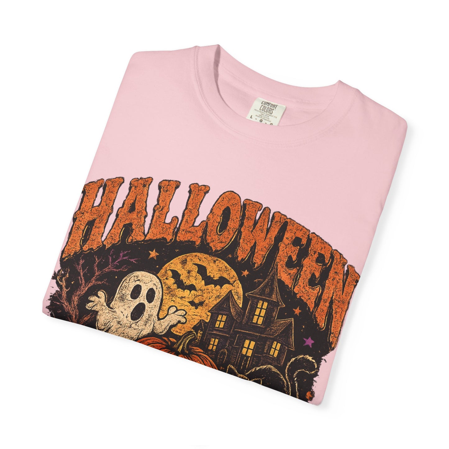 Halloween Is Cool T-Shirt — Vintage Pumpkin, Ghost & Black Cat Halloween Tee