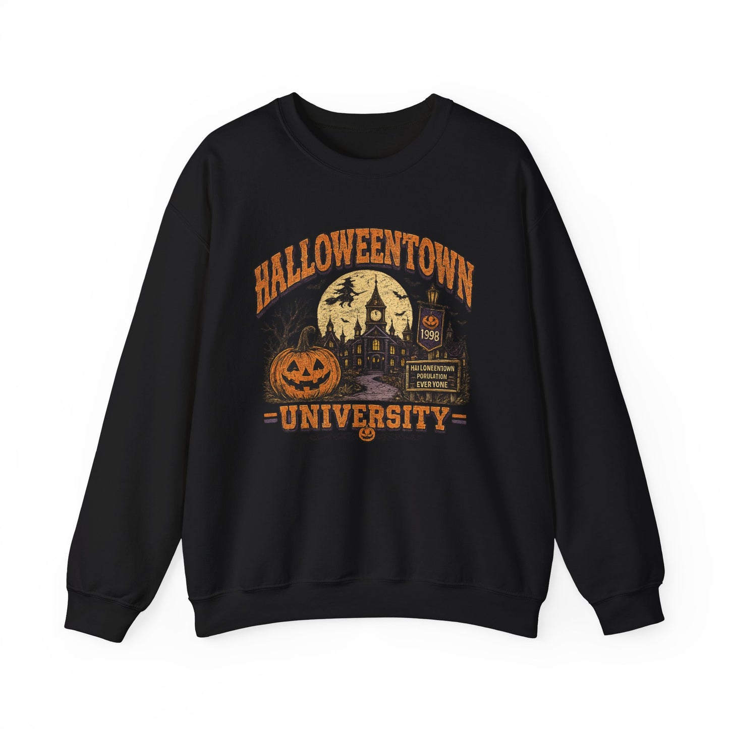 HalloweenTown University Sweatshirt — Retro Pumpkin & Ghost Crewneck